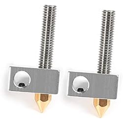 Anet A8 Ventilador Extrusor Bisofice Anet 0.4mm latón boquilla extrusora cabeza de impresión+calentador bloque hotend+1.75mm garganta tubos tubos para Anet A8 A6 Ender 3 3D impresora accesorios, 2 unids/set