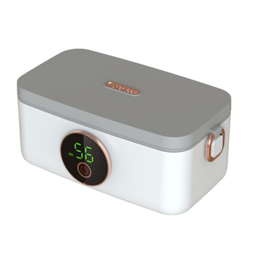 QUEENYARD Fiambrera eléctrica con calefacción, Calentador de Alimentos con Recipiente extraíble de Acero Inoxidable de 1 l para Coche, camión, Escuela.