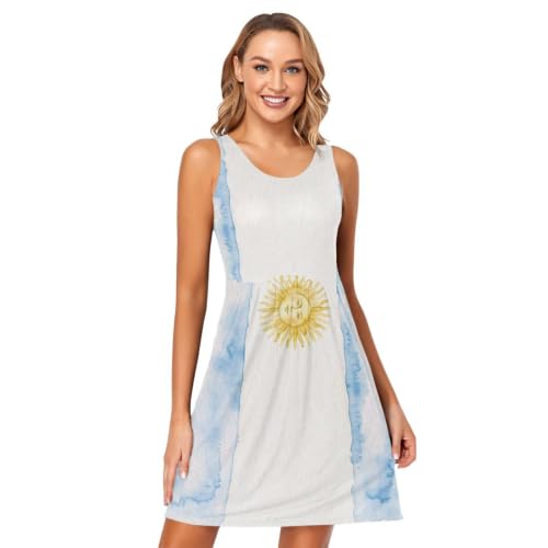 Robe argentine sans manches mini robe décontractée à motif - 2