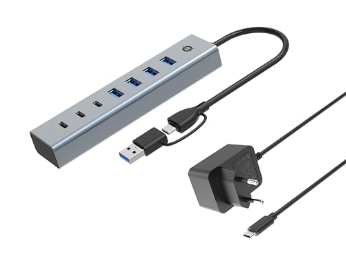Conceptronic HUBBIES20GP hub y conector USB 3.2 Gen 1 (3.1 Gen 1) Type-C 5000 Mbit/s Gris