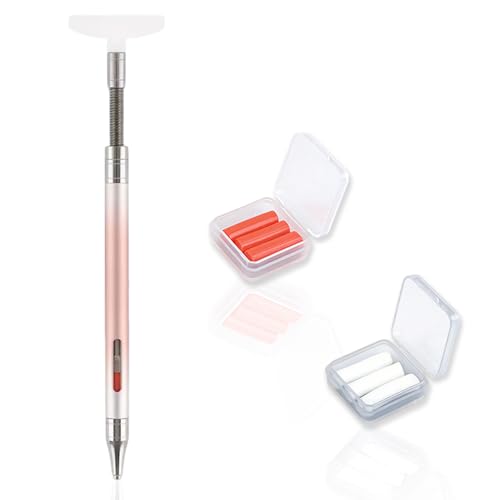 Calsoling Diamond Painting Tools Self-Stick Drill Pens Automatic Refillable Wax Pen Specialty Design with 6 Wax Replacement Diamonds Accessories for 5D DIY Painting Crafts Cross-Stitch