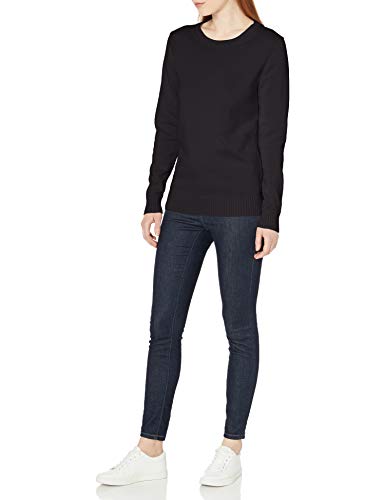 Amazon Essentials Women's 100% Cotton Crewneck Sweater (Available In Plus Size), Black, Medium #TOP2