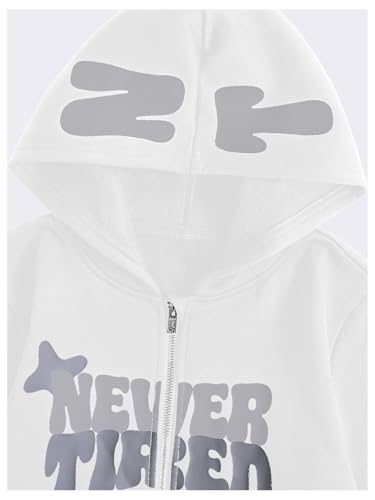 Image of SOLY HUX Boy's Zip Up Hoodies Y2k Letter Graphic Sweatshirt