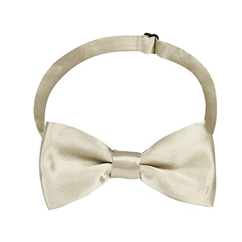 Yizelli Enfants Couleur Unie Noeuds Papillon Collier de Bande Réglable Nœud Papillon Pré-noué pour Tout-Petits Enfants Garçons Filles (Léger Champagne) Cover