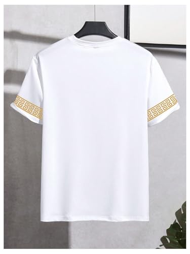 Image of RoseSeek Men's Color Block Short Sleeve Tee Shirts Casual Crewneck T Shirt Trendy Summer Tops