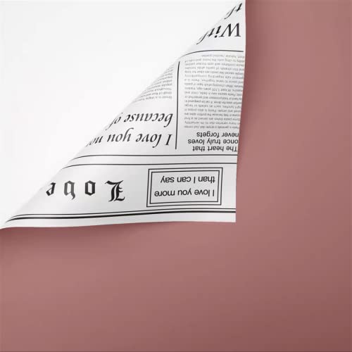 Image of Oasis Cellophane Sheets For Multipurpose Gift-Hamper Packaging 58x58cm, 20 Sheets, 50 Microns Flower Wrapping Double Side Pink & News Paper Print