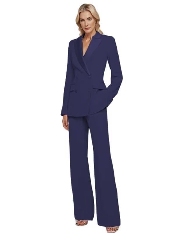 Womens Suits 2-Piece Office Business Casual Set - V-Neck Long Sleeve Comfortable Professional Workwear for Daily