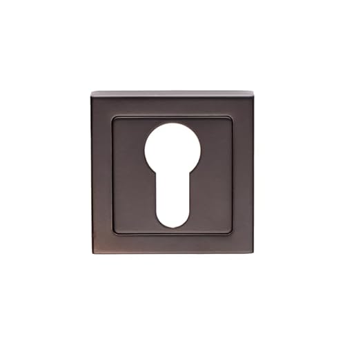 Kooples Hardware Square Euro Profile Escutcheons – Modern Keyhole Cover for Cylinder Locks (Matt Black)