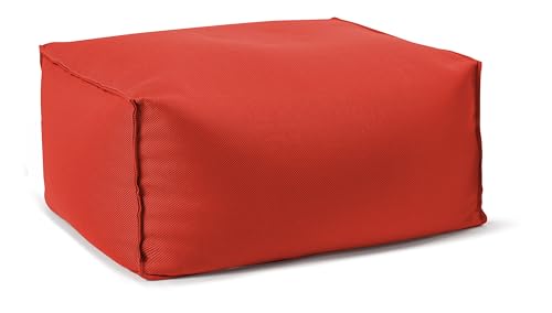 Gouchee Home Chamonix Outdoor/Indoor Ottoman Pouf Multi-Function Lounger Stool Footrest with Filling Red