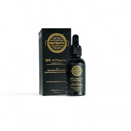 20% Vitamin C Face Serum | Brightening, Anti-Aging & Hydrating | Pure Ascorbic Acid + Ferulic Acid + Hyaluronic Acid | With Aloe Vera & Green Tea Extract | Fragrance-Free, Toxin-Free, Lightweight & Non-Greasy | For All Skin Type | For Women And Men, 30ml