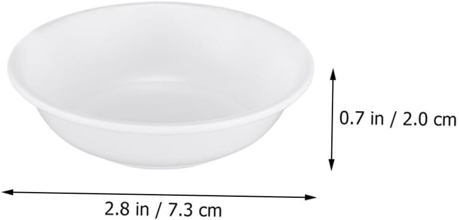SOLUSTRE 25pcs Round Condiment Bowls Dipping Sauce Plates Edge Easy to Clean for Snack Appetizer Dessert