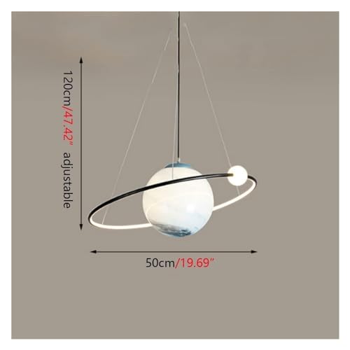 Suspension rouge space planet net créative avec douille E27 - 2