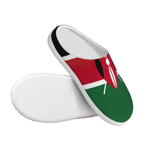 Cozy Flag of Kenya print Slippers Indoor and Outdoor Fuzzy House Shoes Anti-Skid Sole Gifts for Women Indoor Scuff3