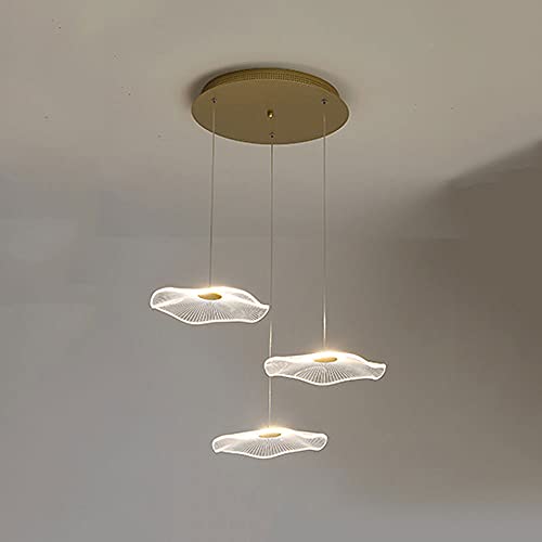 Lustre suspendu circulaire LED à lumière variable et télécommande pour salon moderne