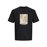 JACK & JONES Jorsequoia tee SS Crew Neck Camiseta, Negro, M para Hombre
