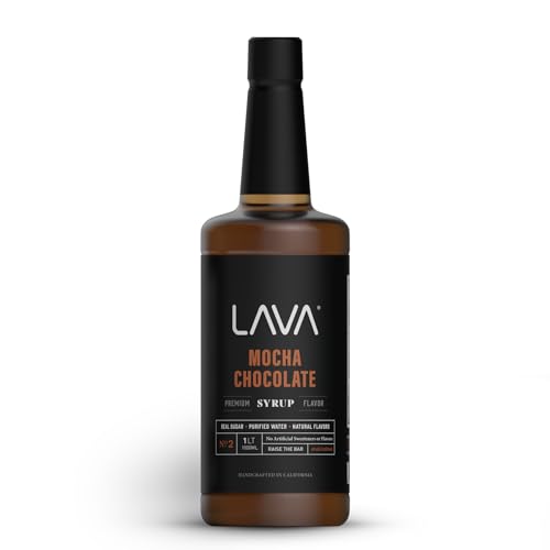 LAVA Premium Mocha Chocolate Syrup, Chocolate Coffee Sweetener, 33.8oz (1-Liter), Made with 100%...