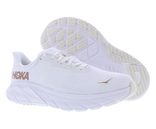 HOKA Arahi 7 Wide Womens Shoes Size 7.5, Color: Blanc De Blanc/Rose Gold2