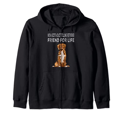 Duck Tolling Retrievers Friend For Life Dog Lover Friendship Zip Hoodie, Black