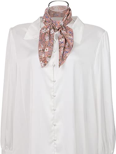 Women Chiffon Scarves - 27.6" X27.6" - Floral Print Square Kerchief Neck Scarf Neckerchief2