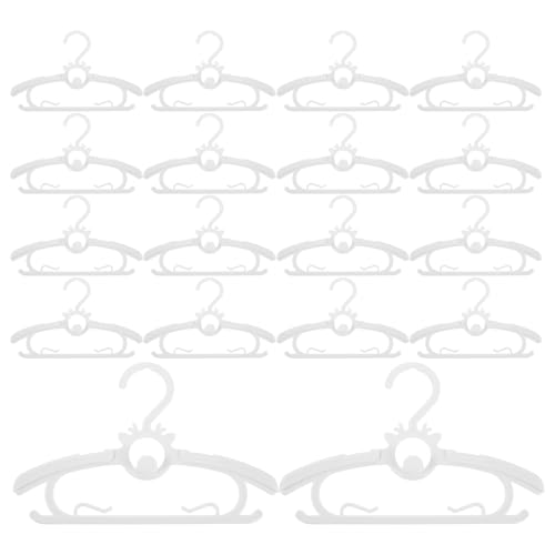 ABOOFAN 30 Unidades Perchas Ajustables para Ropa Bebés, Antideslizantes y Plegables de Plástico Blanco Diseño Telescópico para Armario de Guardería