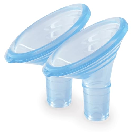 Pumpin Pal X-Small Silicone Angled Breast Pump Flange Pair 2026 Design with Suction Sealing Rings Made in U.S.A.