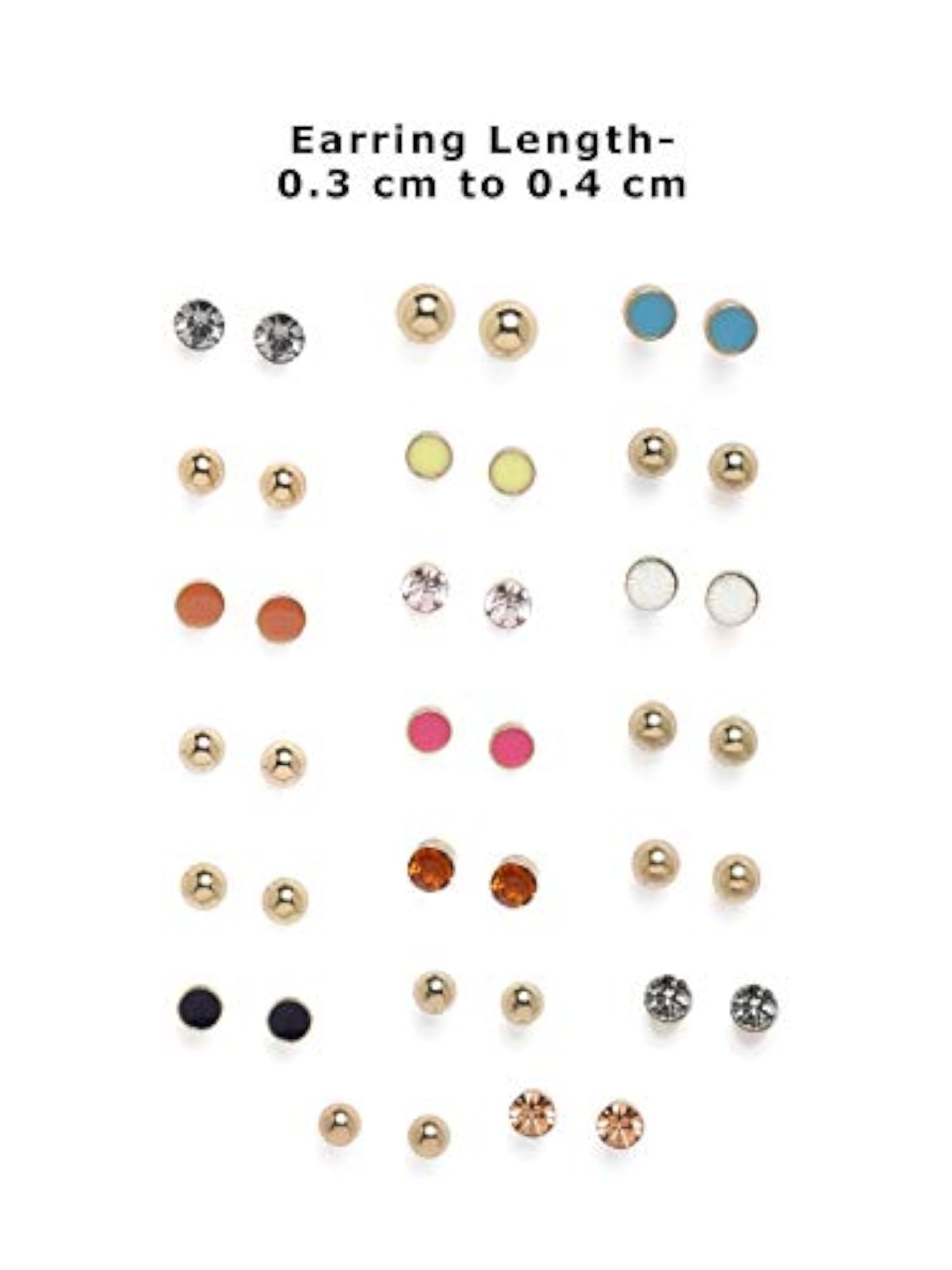 20 Pairs Multicolor Stud Earrings Set for Women
