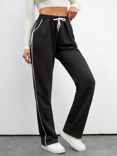 Image of SAKHWALA Women's Striped Track Pants | Women Trackpants | Women Lower /Pyjama | Lounge Pants | Loose Fit Trackpants | Gym /Yoga /Casual Wear Pants