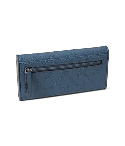 Nine West Zuri SLG Check Sec Wallet, Steel Blue2