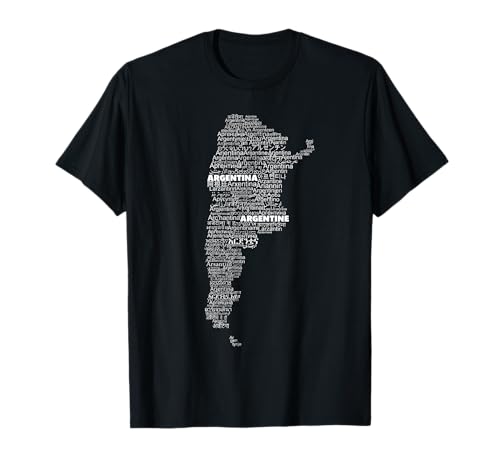 Mapa Argentina, Argentina en idiomas del mundo Camiseta