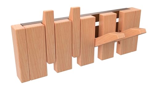 Tlongxia Beech Paint-4 Hooks Wall Mounted Coat RackHooks Piano Key Hangers Natural Solid Wood Hanger Non-Woven Fabric Clothes Hangers for Closet, Kitchen, Bedroom, Bathroom, Entryway