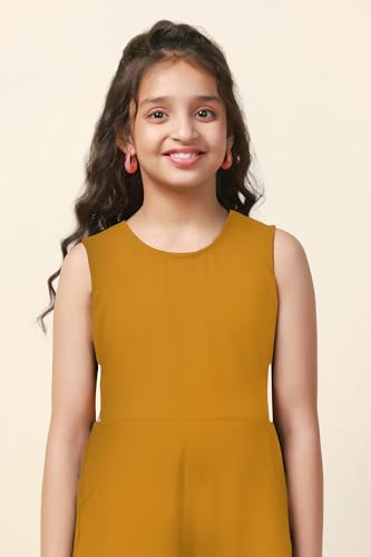 Image of Fashion Dream Girl's Cotton Blend Ankle Length|Jump Suit Set for Girls