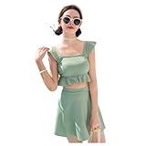 水着 上下セット レディース ビキニ タンキニ セパレート 露出控えめ みずぎ 水着 フリル ビスチェ スイムウェア スカート 着瘦せ 小胸 かわいい 大人 学生 体型カバー リゾート ビーチ 海 温泉 プール 水泳