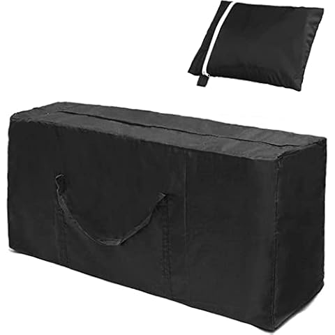 Garden Furniture Cushion Storage Bag Waterproof,Heavy Duty Rip Proof 210D Oxford Fabric with Carry Handle and Zipper for Christmas Tree, Blankets, Cushions, Tents, Patio(116x47x51cm) Cover