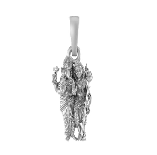Colgante de plata de buena salud y riqueza Ganesh medalla amuleto