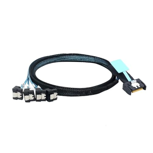 Cable Adaptador Interno PCIE SFF-8654 a 4 SATA 0.5m miniatura 5