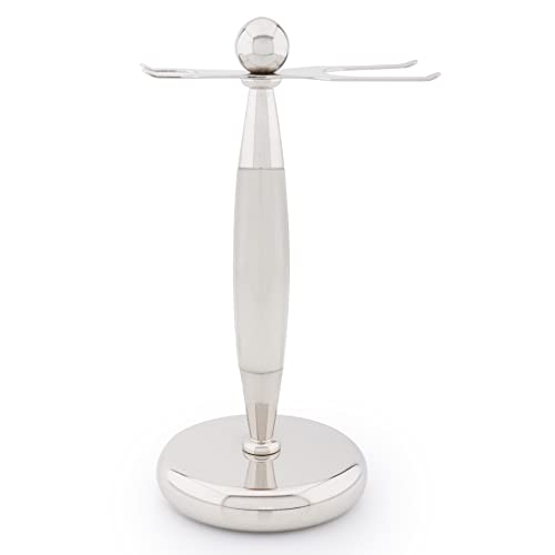 Jag Shaving Zestaw do golenia - zestaw do golenia w kolorze kości słoniowej - zestaw do golenia dla mężczyzn i kobiet - syntetyczna szczotka do golenia - maszynka do golenia z podwójną krawędzią -