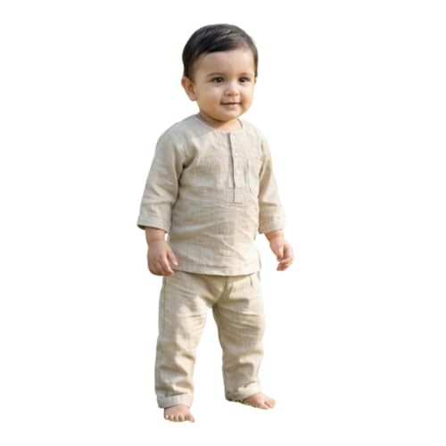 Image of Baby Boys Night Suit 3 /4 Sleeves Co-Ord Nightwear Set - Pure Cotton- Soft, Comfy & Perfect for Sleep Time