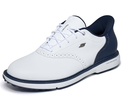 Image of Skechers Go Golf Prestige 214125 WNVR White /Navy /Red Men Golf Shoes