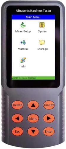 Ultrasonic Hardness Meter Ultrasonic Hardness Tester Durometer with Test Force 9.8N Maximum Test Surface Roughness Ra<3.2μm Scale HV HRC HRA HRB HBW for Thin-Walled Workpiece Tooth Flanks Pipeline