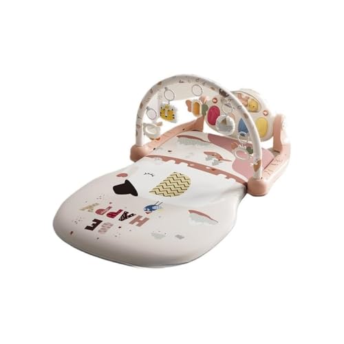 Sarinyベビージム プレイマット 赤ちゃん 玩具 新生児プレイマット ファッションおもちゃ 折り畳み マット ベビーマット 洗える 幼児おもちゃ 室内遊具 知育 おもちゃ 赤ちゃん 感覚刺激 出産祝い プレゼント (ピンク,Bluetooth + リモ