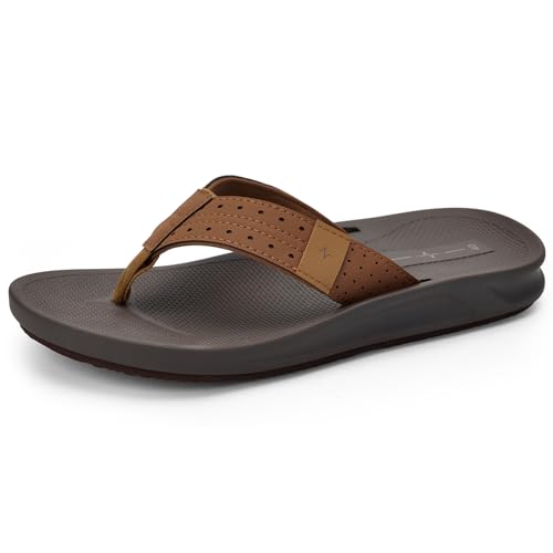 Image of Men's Ultra Soft Cushion Flip Flops with Arch Support, Quick Dry Thong Sandals for Indoor & Outdoor Comfort