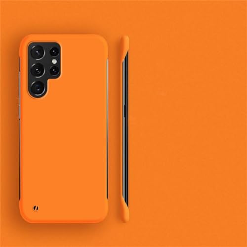Coque Samsung S24 Ultra sans cadre rigide mate orange ultra mince