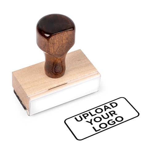 904 Custom Rubber Stamp, Wood Handle - Personalized Logo Stamp - 1" x 2"