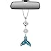 Mossy Cabin Handmade Bling Assorted Mirror Car Charm Hanger Dream Catcher Ornament with Adjustable Chain (Mermaid Tail Blue and Silver Glitter)