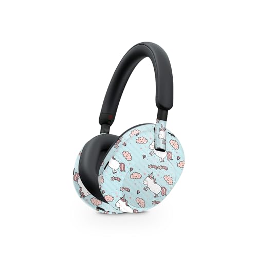 Image of MightySkins Carbon Fiber Skin Compatible with Sony WH-1000XM5 Headphones - Cute Unicorns | Protective, Durable Textured Carbon Fiber Finish | Easy to Apply