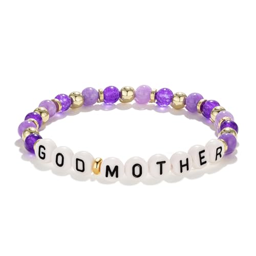 Godmother Proposal Gift, Gifts from Godchild, Goddaughter Gifts, Matching Stretch Beaded Bracelets, FLBR03C2