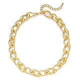 LILIE&WHITE Gold Necklaces For Women Fashion Chunky Chain Chic Link Choker Necklace Adjustable Toggle Necklace Design Trendy Gold Necklace Jewelry Gift