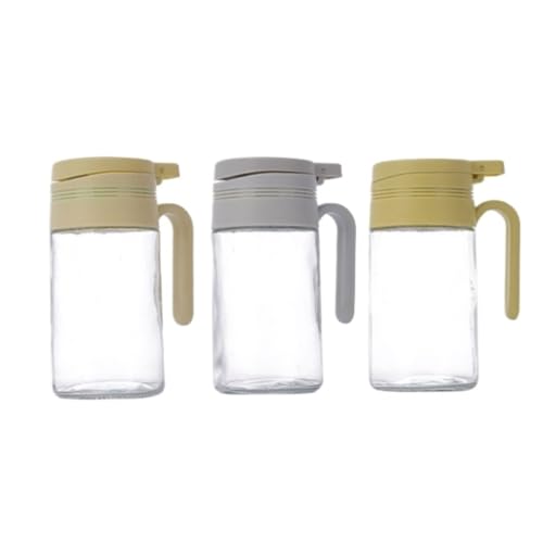 HYKJCSS Aceitera Antigoteo Dispensador De Aceite Botella De Aceite De Vidrio Sin Olla Colgante For Vinagre Y Aceite, Botella De Gran Diámetro, Juego De 3 Piezas Vinagrera Botella para Aceite