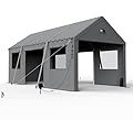 Carports 10x20 Heavy Duty, Carport Canopy, Portable Car Port Garage with Side Roll Up Doors, Car Shelter All Weather, Grey