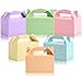 Skyygemm 24 Pcs Gable Gift Box Colorful Paper Candy Boxes Snack Goodie Cake Treat Boxes for Kids Birthday Baby Shower Holiday Easter Party Favors,6 x 3.5 x 3.5 Inch(Pastel)
